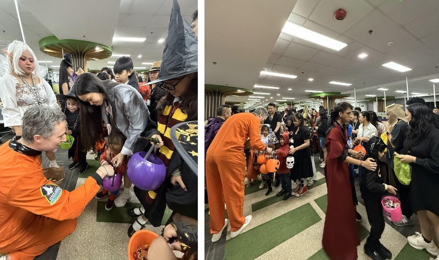 Children dressed in Halloween costumes during Composite Spookfest