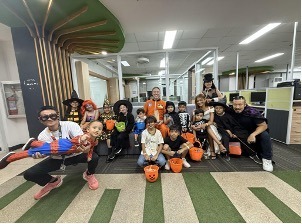 Families celebrating Halloween at Composite Spookfest